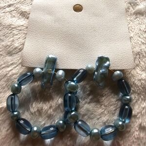 NWT FREE PEOPLE HOOP EARRINGS LIGHT BLUE